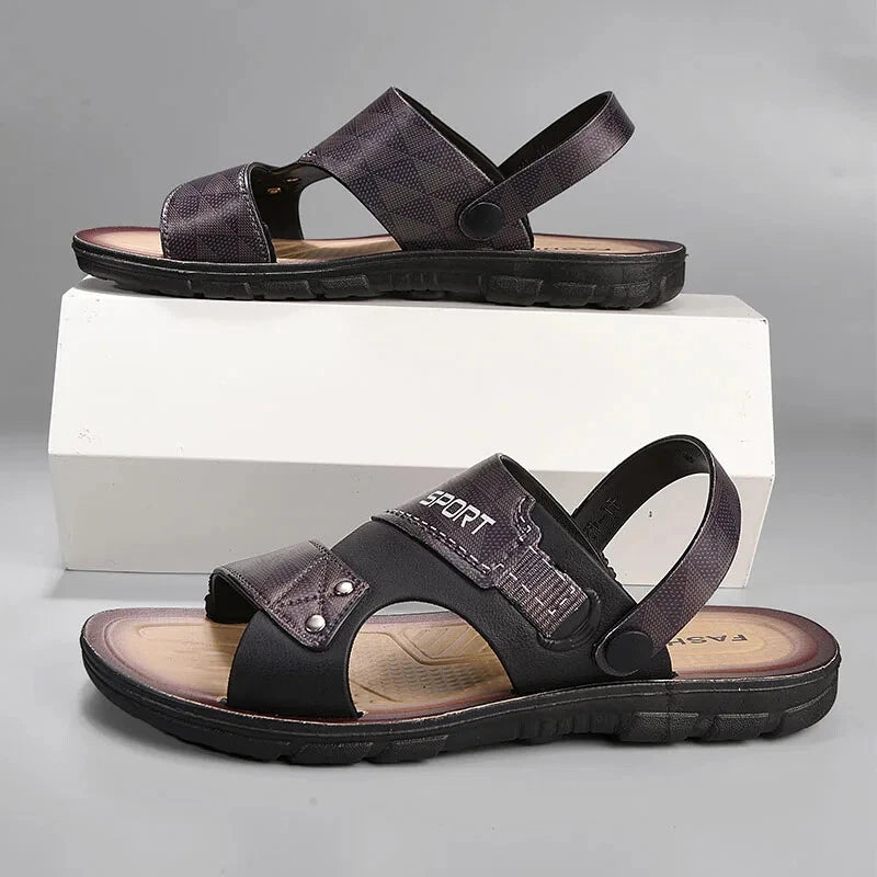 New Men's Casual Beach Shoes Summer Comfortable Sandals Slippers Slip On Flats
