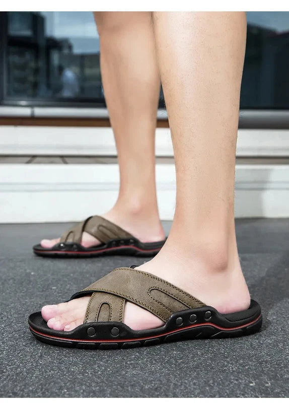 38-48 Plus Size Mens Flats Open Toe Slippers Sandals Summer Beach Holiday Shoes