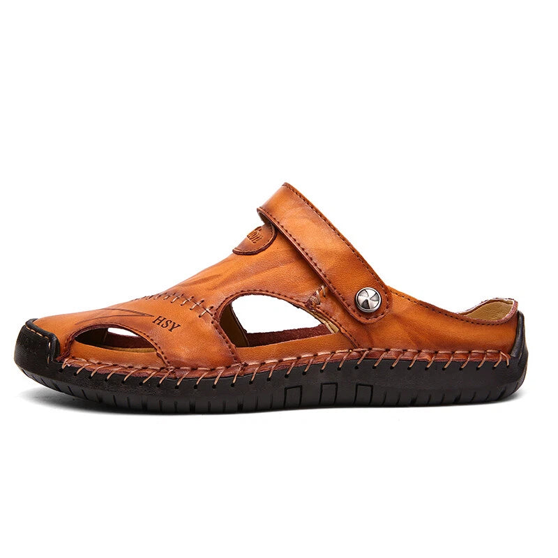 Men’s Sandals Leather Slippers Shoes Outdoor Beach Breathable Casual Shoes