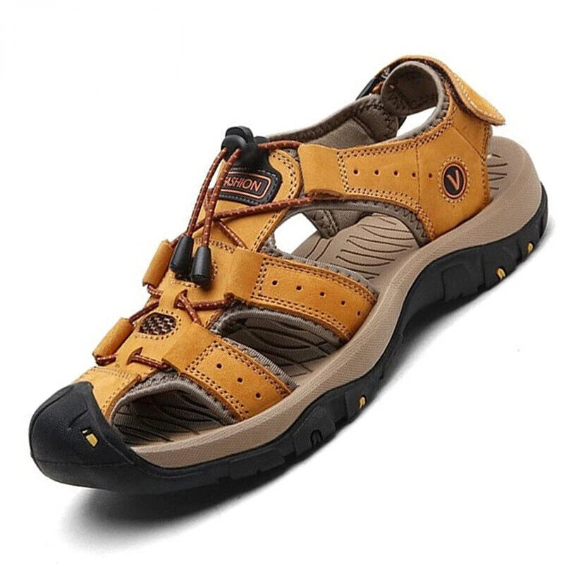 Genuine Leather Men's Roman Shoes Summer Fashion Non-slip Sandals Beach Slippers