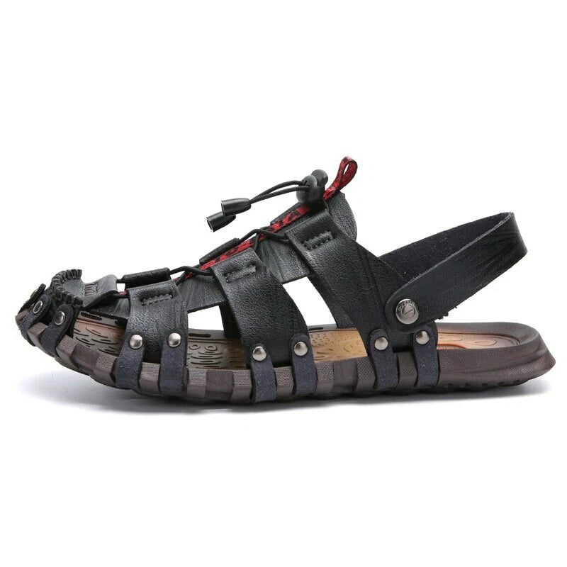 Summer Leather Roman Men's Sandals Business Casual Outdoor Beach Wading Slippers