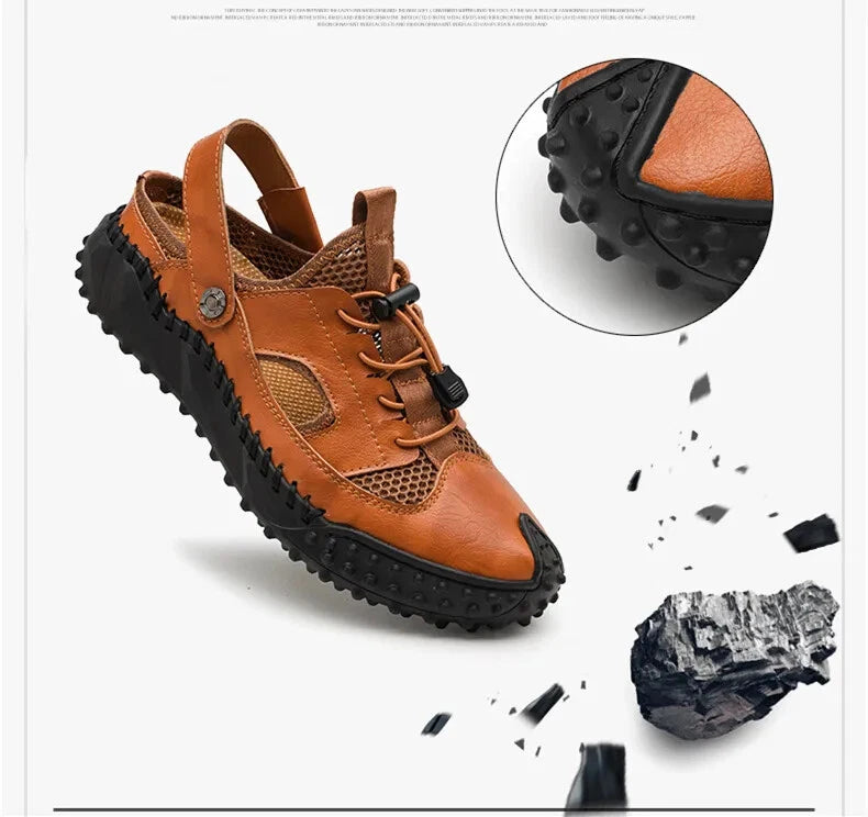 Retro Men's Sandals Designer Casual Summer Slippers Breathable Beach Shoes