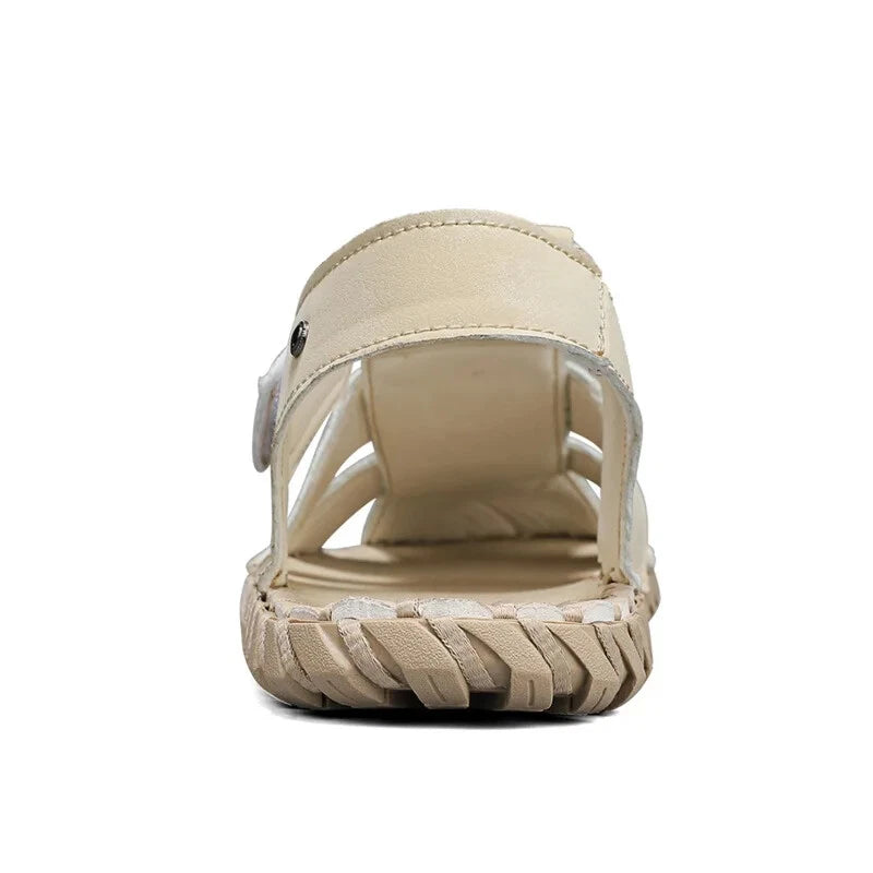 Summer Men's Sandals Handmade Sewing Breathable Beach Slippers Casual Sneakers