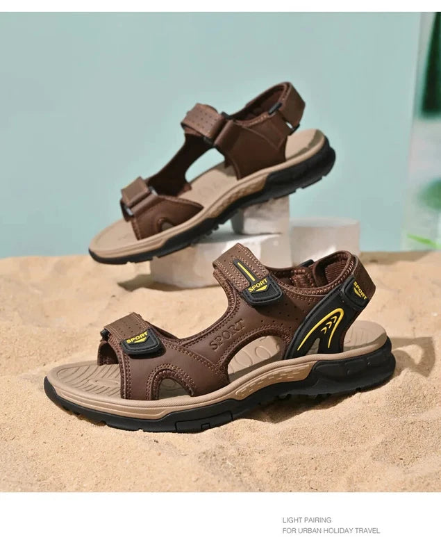 Men‘s Casual Sandals Comfortable Soft Beach Slippers Breathable Flat Sneakers