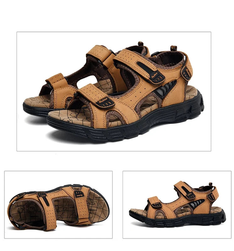 Lightweight Sandals Beach Sandalias Cowhide Summer Shoes Outdoor Casual Slippers