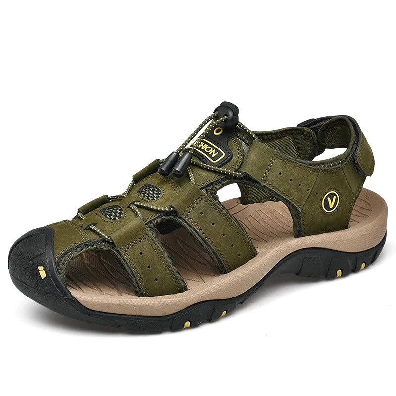 Leather Mens Shoes Summer Outdoor Beach Sandals Lightweight Comfortable Slippers