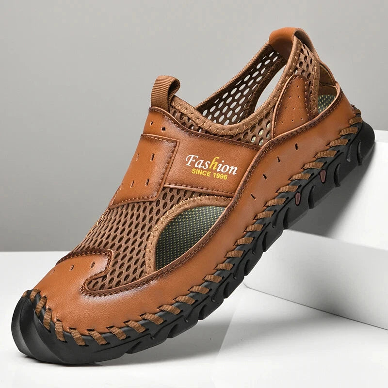 Summer Men Sandals Breathable Mesh Beach Slippers Outdoor Hollow Hiking Shoes