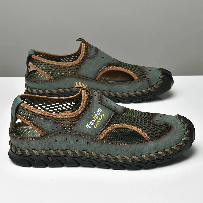 Summer Men Sandals Breathable Mesh Beach Slippers Outdoor Hollow Hiking Shoes
