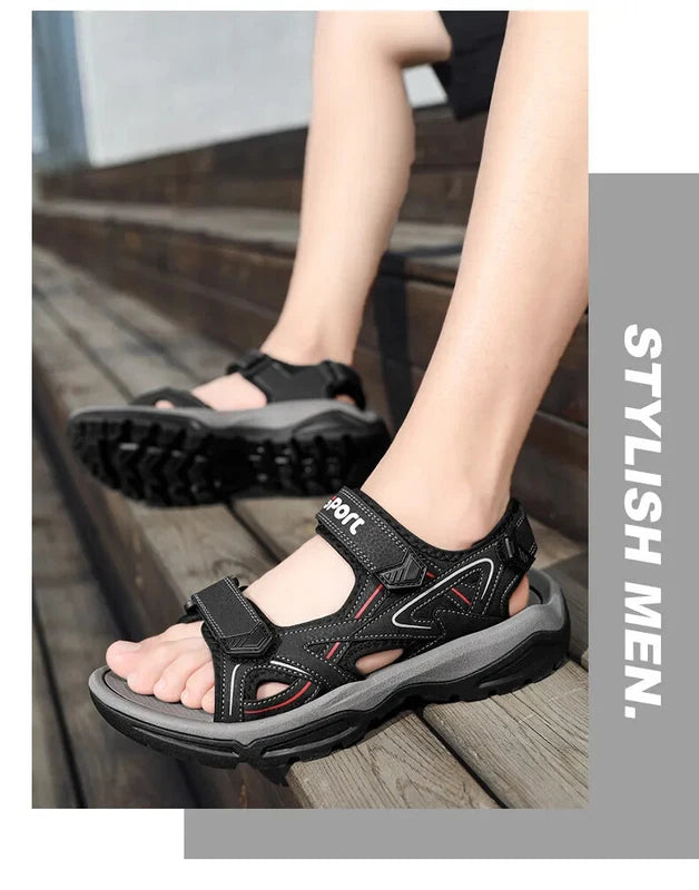 Summer Men Sandals Handmade Soft Beach Slippers Non-Slip Flat Wading Sneakers