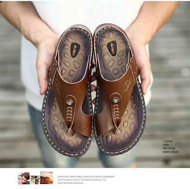 Men's Casual Flats Flip Flops Open Toe Sandals Slippers Slingbacks Beach Summer