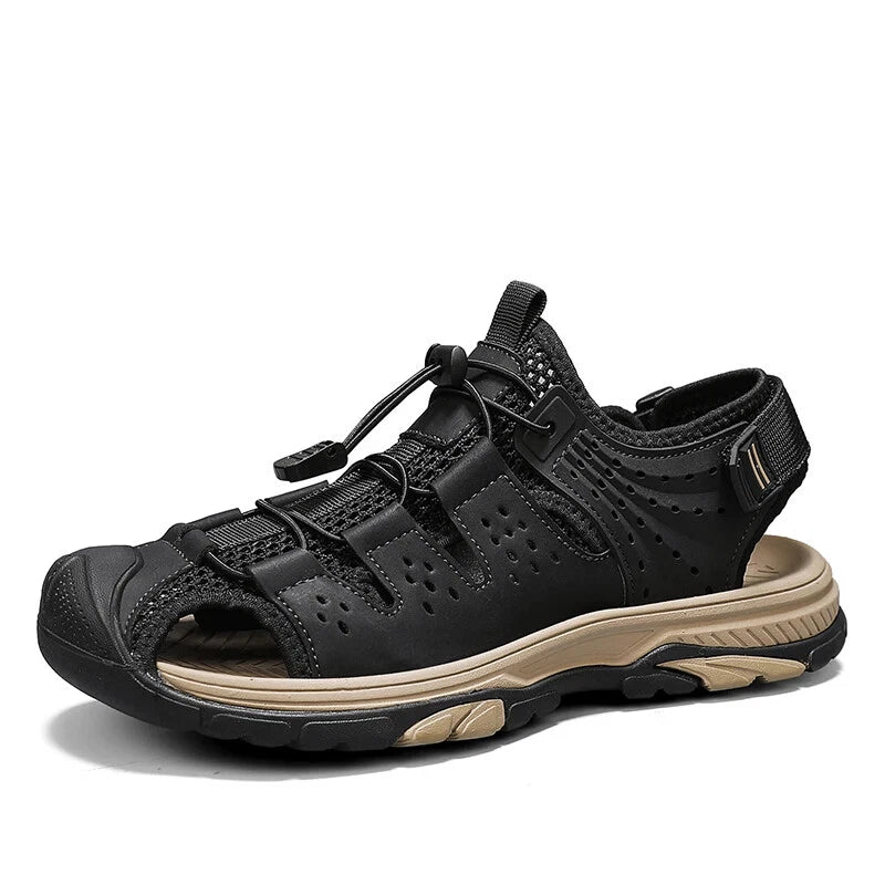 Men Light Casual Sneakers Mesh Breathable Beach Sandals Handmade Roman Slippers