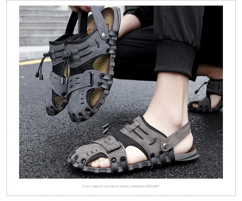 Summer Men's Sandals Breathable Soft Beach Slippers Waterproof Hiking Shoes