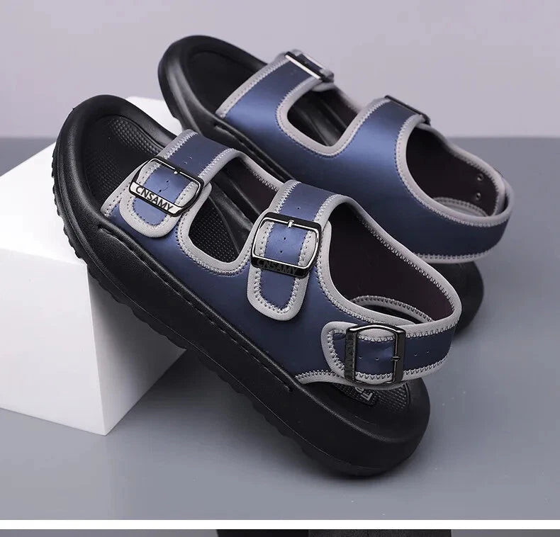 Summer Male Sandals Breathable Beach Shoes Lightweight Casual Non-slip Slippers