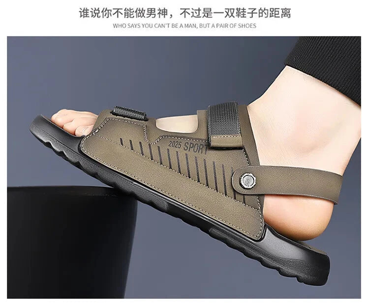 Summer Outdoor Beach Sandals Non-slip Comfort Slippers Leather Casual Shoes