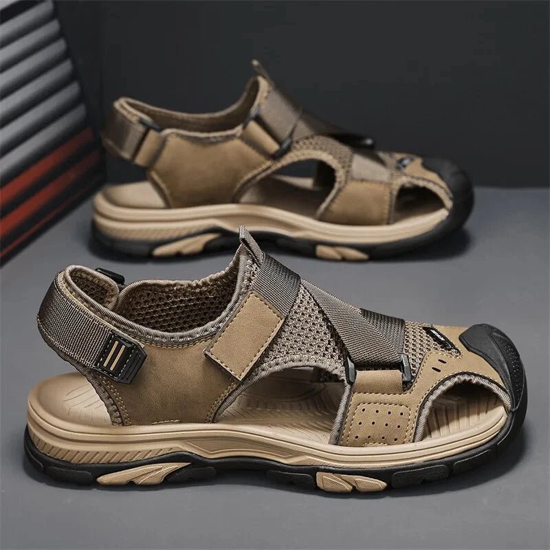 Men Light Casual Sneakers Mesh Breathable Beach Sandals Handmade Roman Slippers