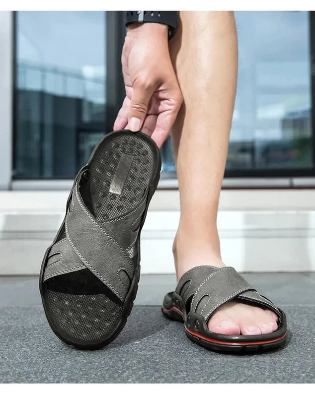 38-48 Plus Size Mens Flats Open Toe Slippers Sandals Summer Beach Holiday Shoes