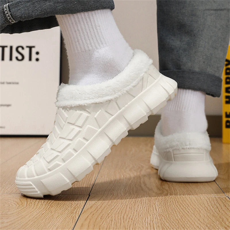 Mens Warm Slippers Memory Foam House Shoes