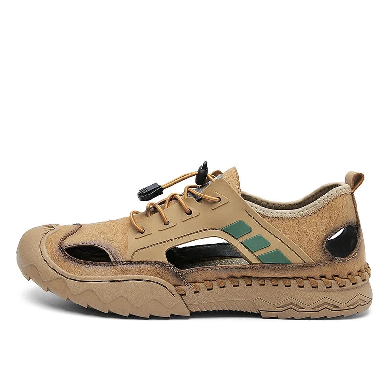 Handmade Men Leather Sandals Non Slip Light Hiking Shoes Comfort Beach Slippers