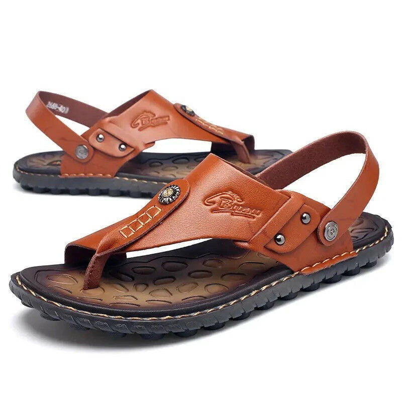 Men's Casual Flats Flip Flops Open Toe Sandals Slippers Slingbacks Beach Summer