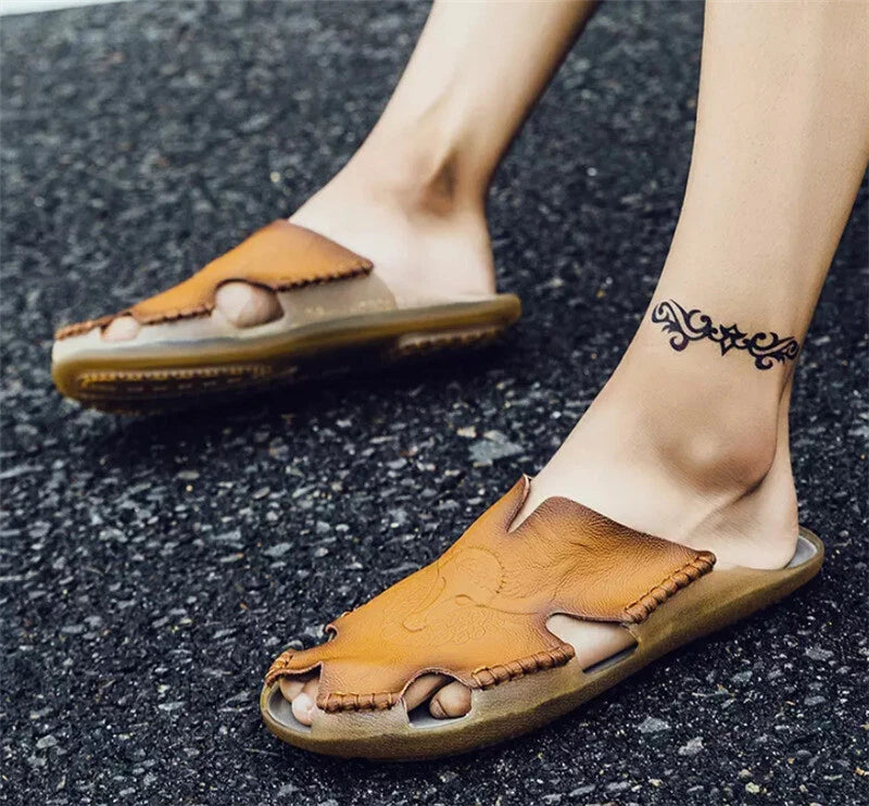 Mens Sandals Summer Closed Toe Slippers Sport Casual Beach Shoes Walking Flats