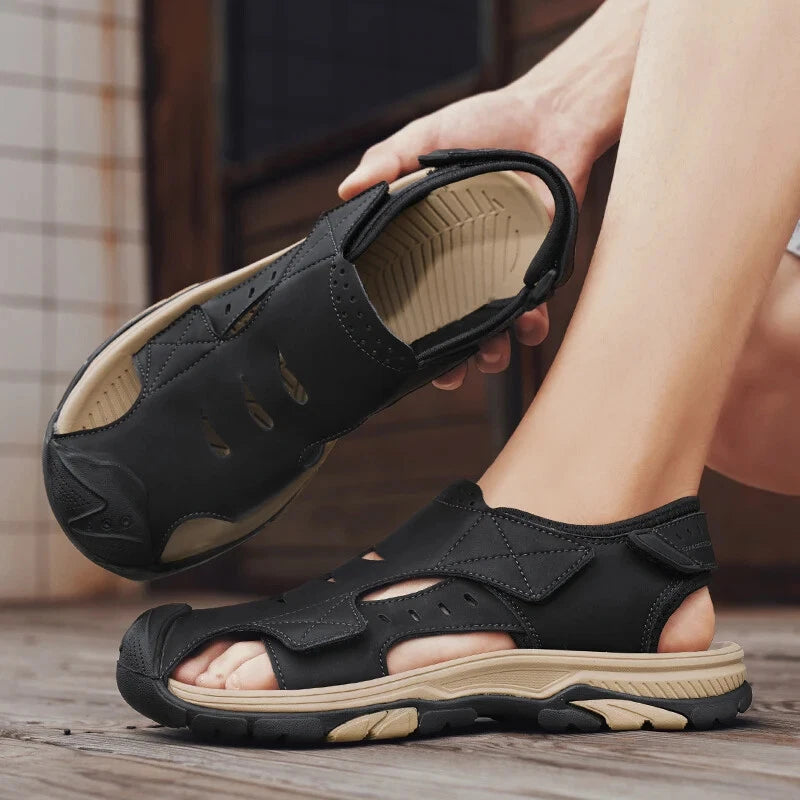 Summer Men Hollow Sandals Breathable Beach Slippers Comfort Hiking Sneakers