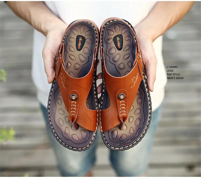 Men's Casual Flats Flip Flops Open Toe Sandals Slippers Slingbacks Beach Summer