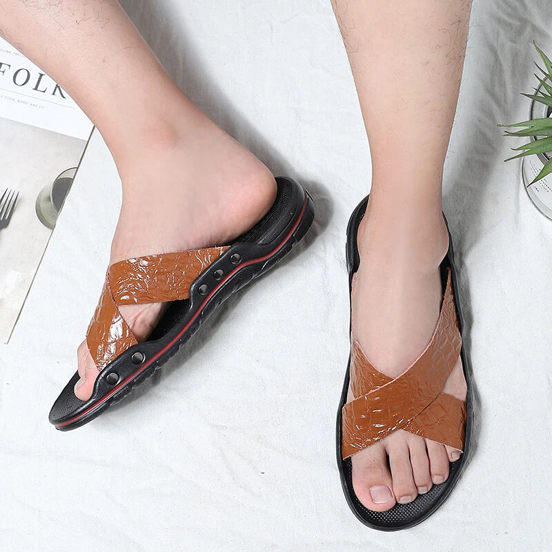 Summer Men Slides Sandals Casual Sports Beach Shoes Sandals Home Slip On Slipper