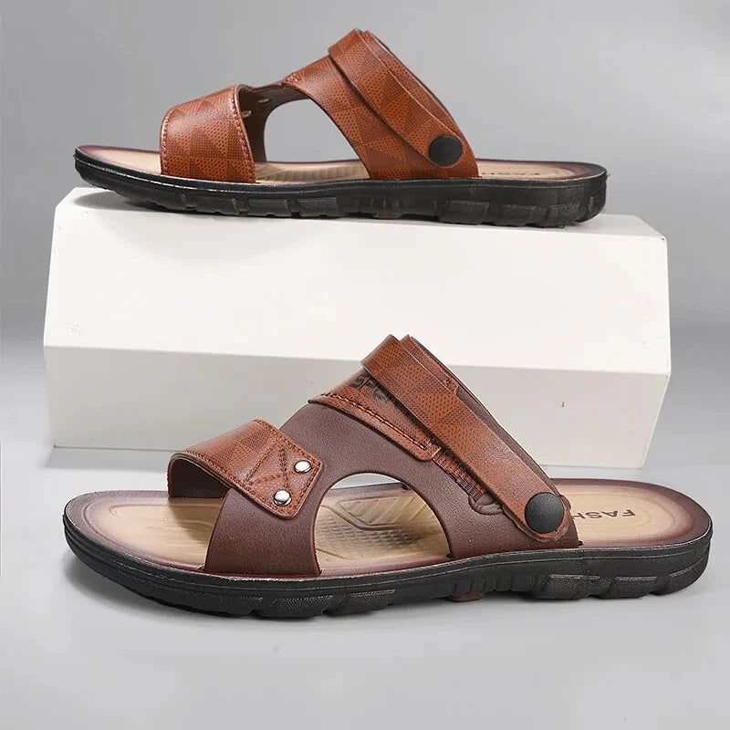 New Men's Casual Beach Shoes Summer Comfortable Sandals Slippers Slip On Flats