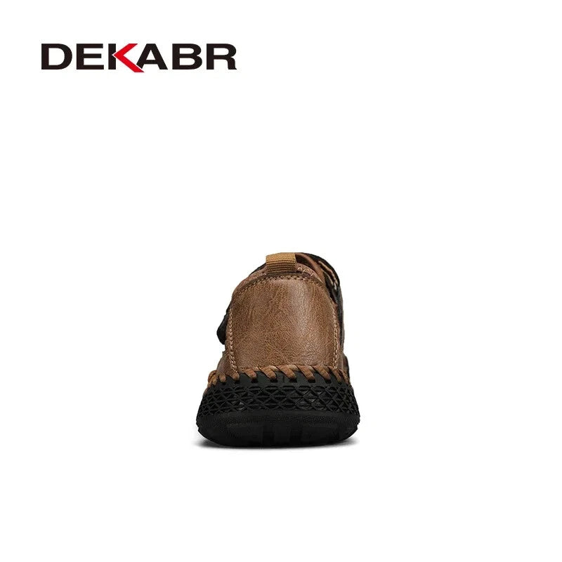 Male Casual Shoes Mesh Breathable Slip on Beach Slippers Handmade Wading Shoes