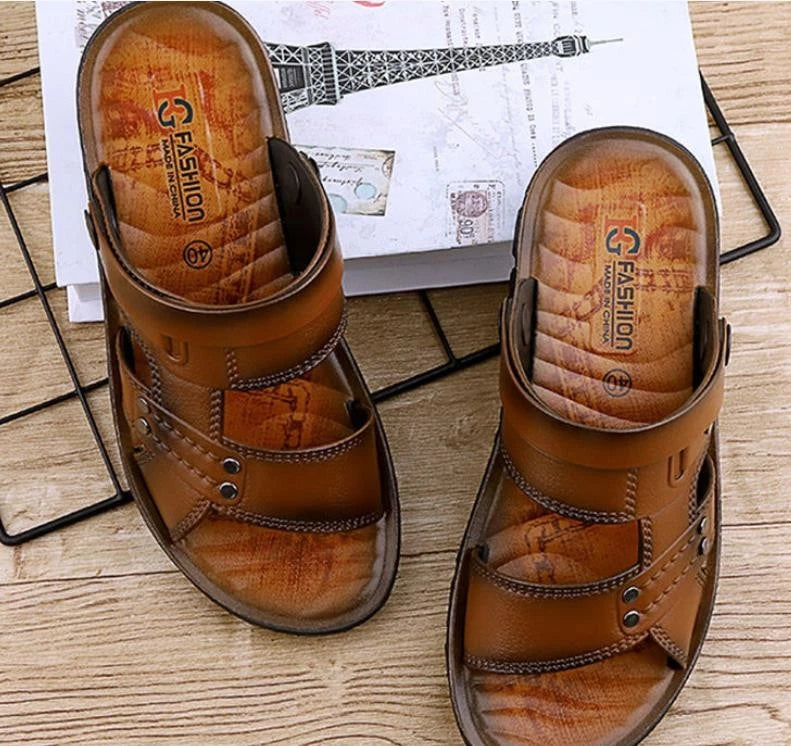 Summer Slip On Flat Men's Outdoor Beach Sandals Casual Comfort Slippers Open Toe