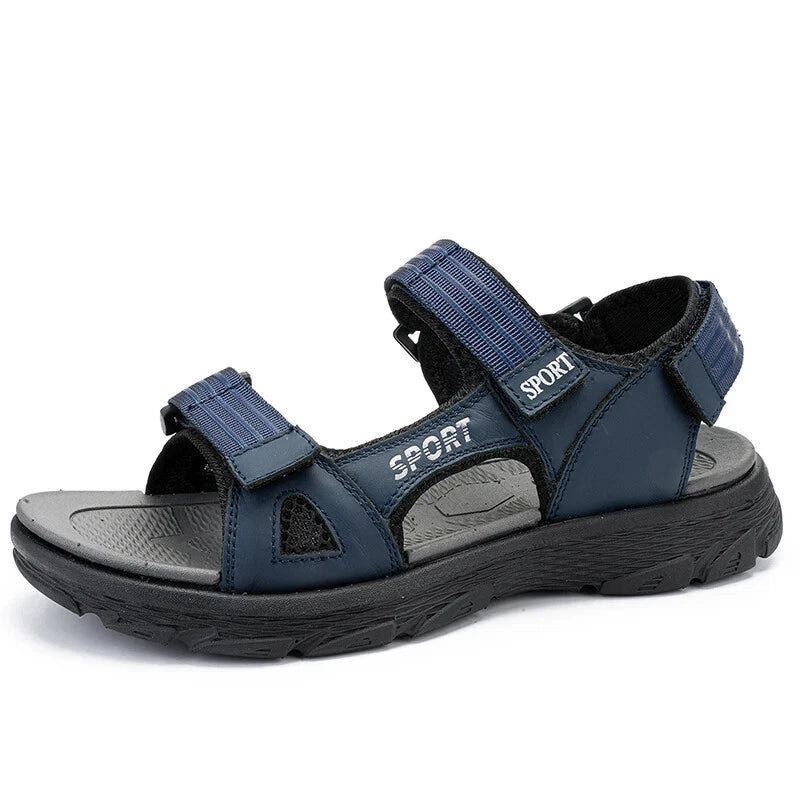 Lightweight Men Leather Sandals Comfortable Beach Slippers Soft Casual Sneakers