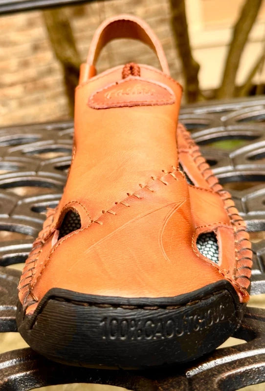 Men's Leather Sandals Casual Fisherman Beach Slippers Summer Driving Size UK 44