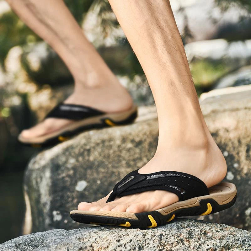 Mens Summer Flip Flops Beach Sandals Casual Outdoor Slippers Flats Shoes Fashion