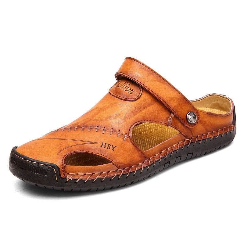 Leather Sandals Sports Beach Home Slippers Shoes Soft Men Genuine Summer Casual