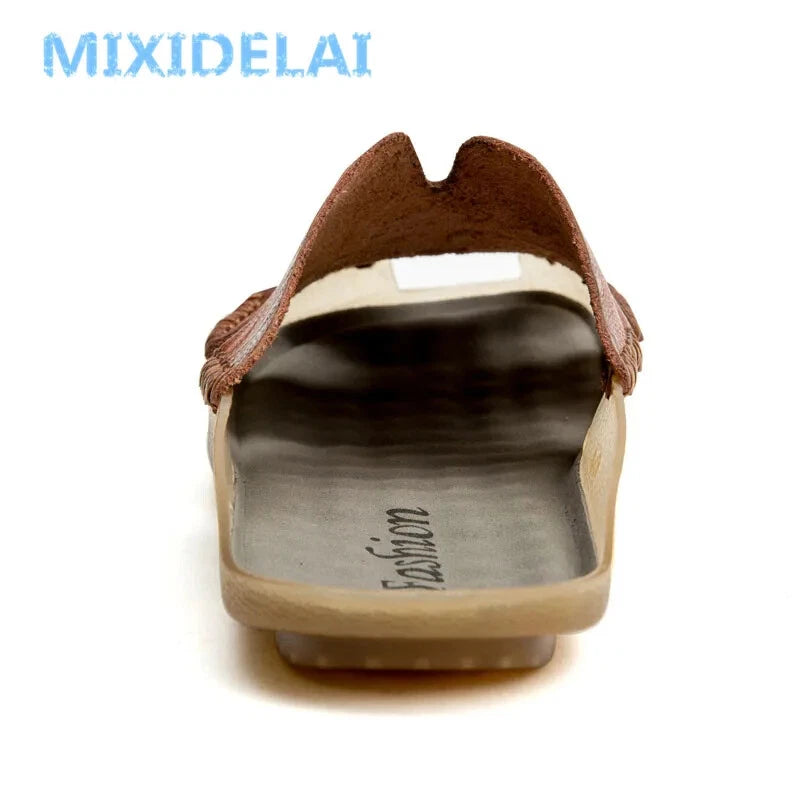 Male Non-Slip Slippers Handmade Soft Beach Sandals Comfort Half Drag Sneakers
