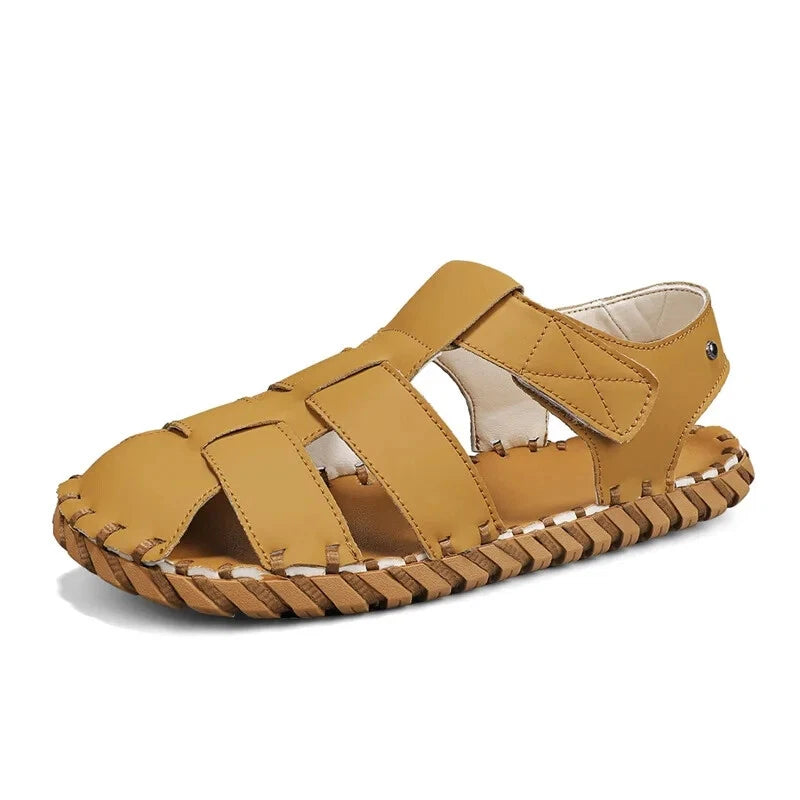 Summer Men's Sandals Handmade Sewing Breathable Beach Slippers Casual Sneakers