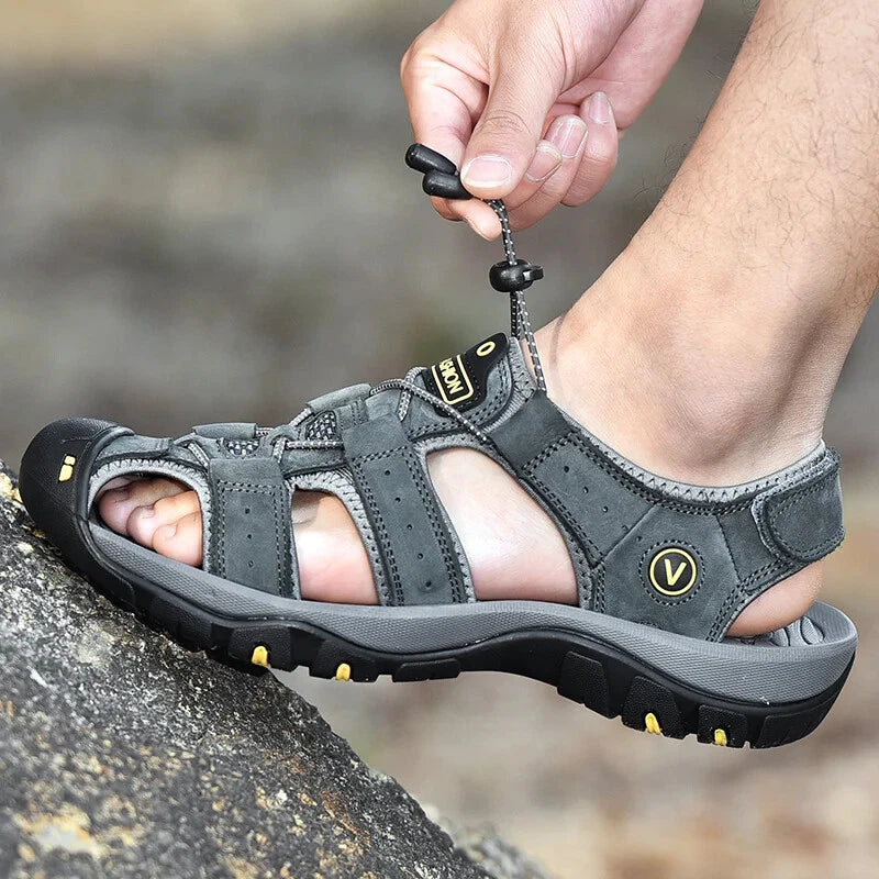 Leather Mens Shoes Summer Outdoor Beach Sandals Lightweight Comfortable Slippers