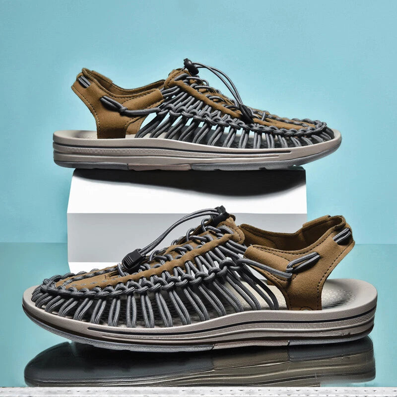 Mens Hand-made Casual Sandals Slippers Outdoor Roman Beach Flat Garden Sandals