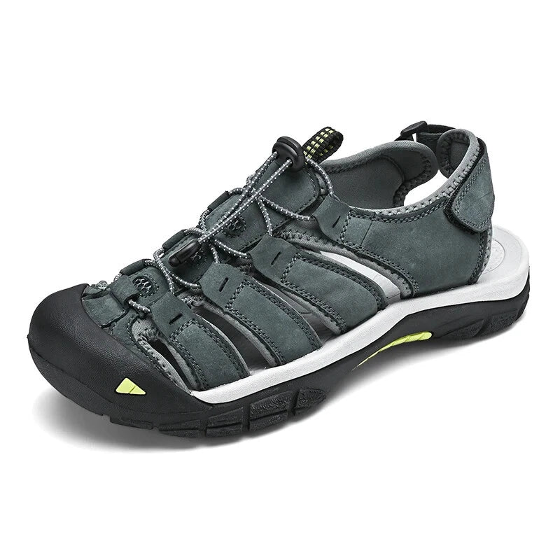 Genuine Leather Men's Sandals Breathable Casual Shoes Outdoor Beach Slippers