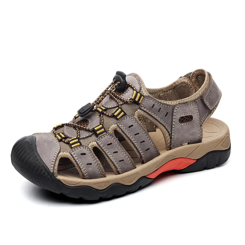 Men's Sandals Soft Leather Sandals Beach Shoes Outdoor Summer Comfort Slippers