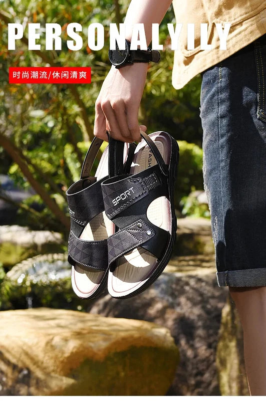 New Men's Casual Beach Shoes Summer Comfortable Sandals Slippers Slip On Flats