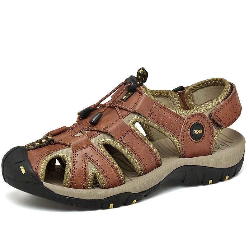 Men Waterproof Leather Sandals Breathable Causal Sneakers Light Beach Slippers