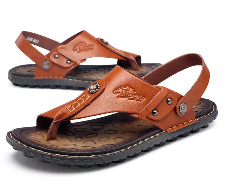 Men's Casual Flats Flip Flops Open Toe Sandals Slippers Slingbacks Beach Summer