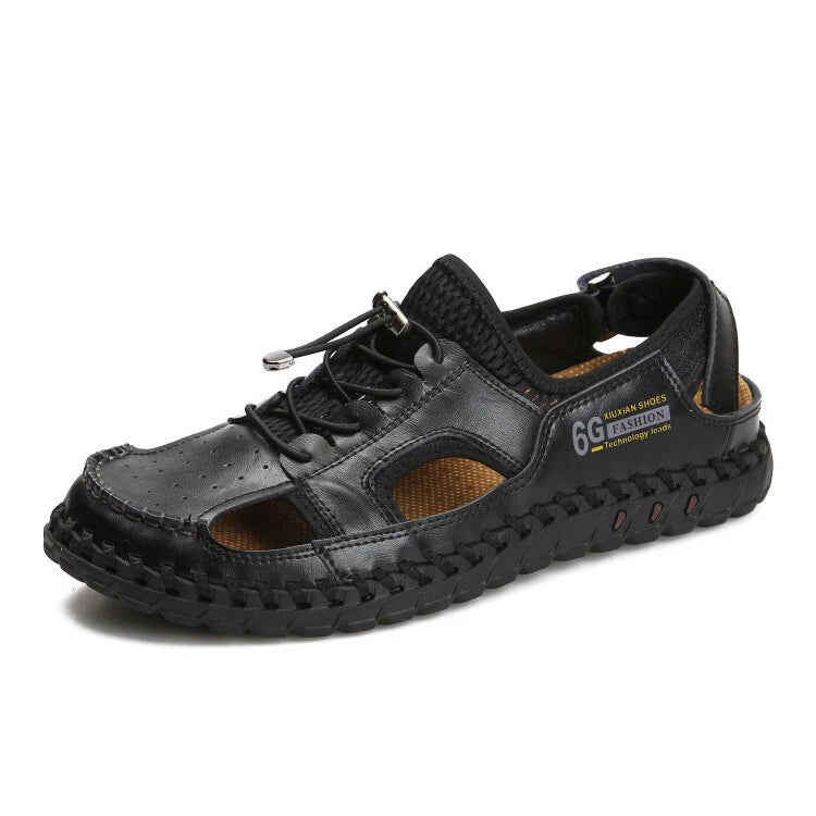 Genuine Leather Men Handmade Casual Sandals Fashion Beach Roman Slippers Sneaker