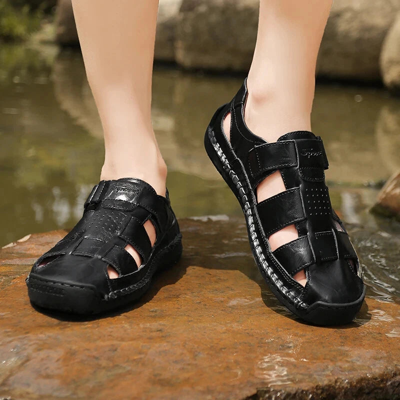 Summer Men Beach Sandals Handmade Non-slip Slippers Breathable Casual Shoes