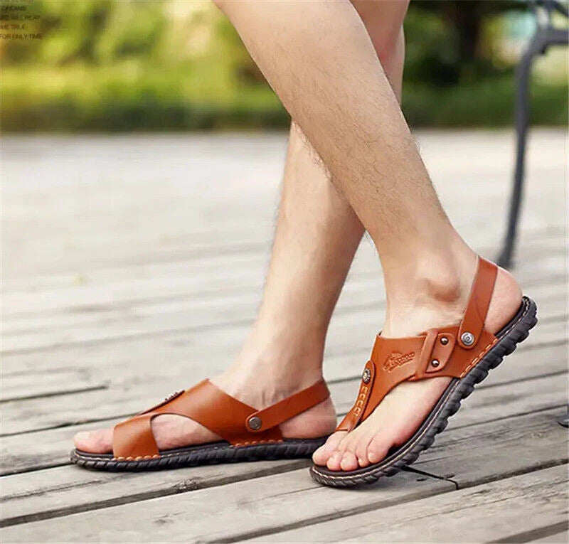 Men's Casual Flats Flip Flops Open Toe Sandals Slippers Slingbacks Beach Summer