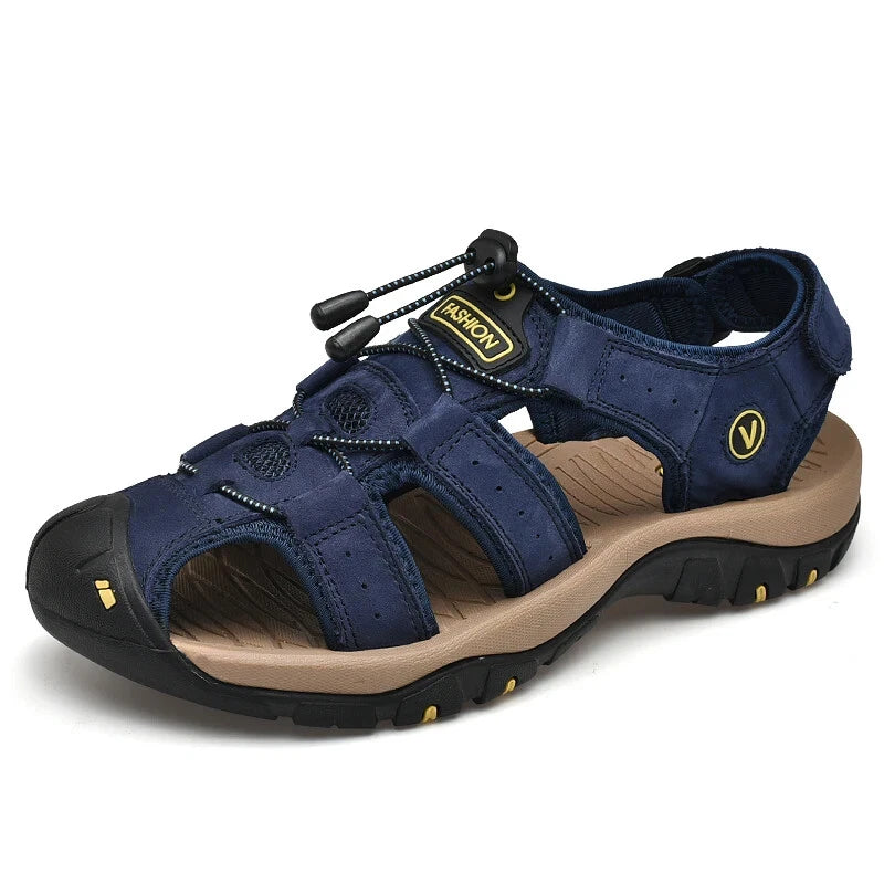 Leather Mens Shoes Summer Outdoor Beach Sandals Lightweight Comfortable Slippers
