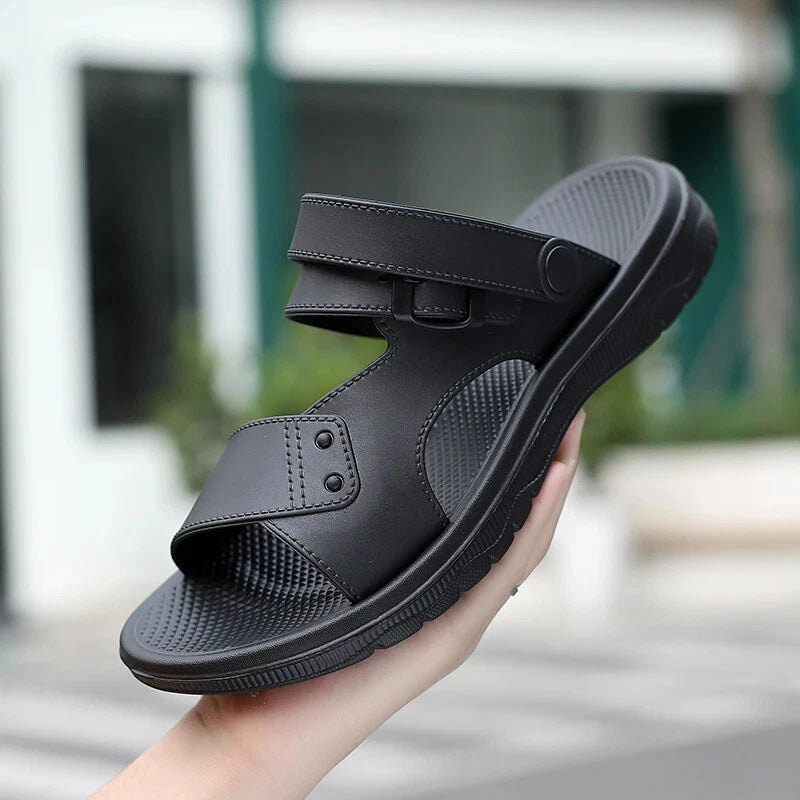 Summer Men's Slippers Sandals Thick-soled Beach Shoes Non-slip Open-toe Sandals