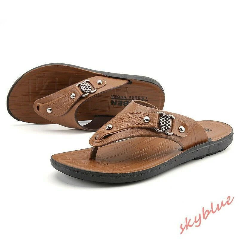 Mens Summer Sandals Slippers Thong Beach Outdoor Casual Flats Flip Flops Shoes