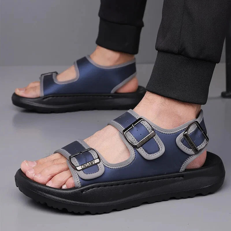 Summer Male Sandals Breathable Beach Shoes Lightweight Casual Non-slip Slippers